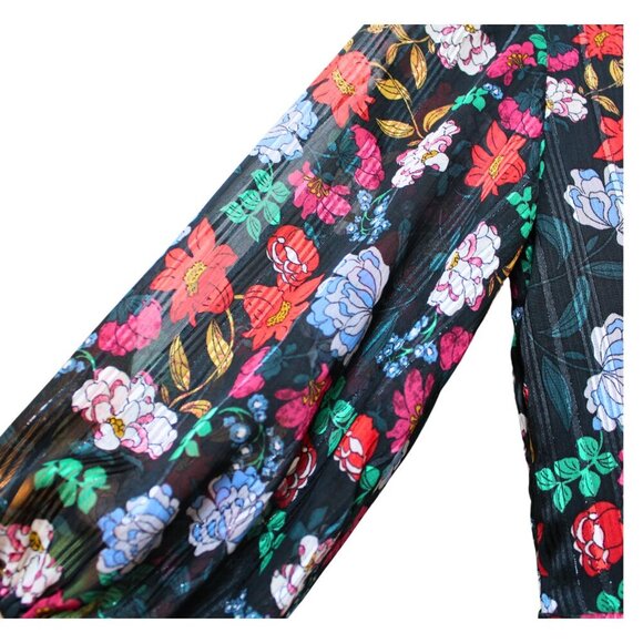 Nanette Lepore Floral-Print V-Neck Chiffon Dress size 2 Romantic Party EUC Flowy - Picture 6 of 12